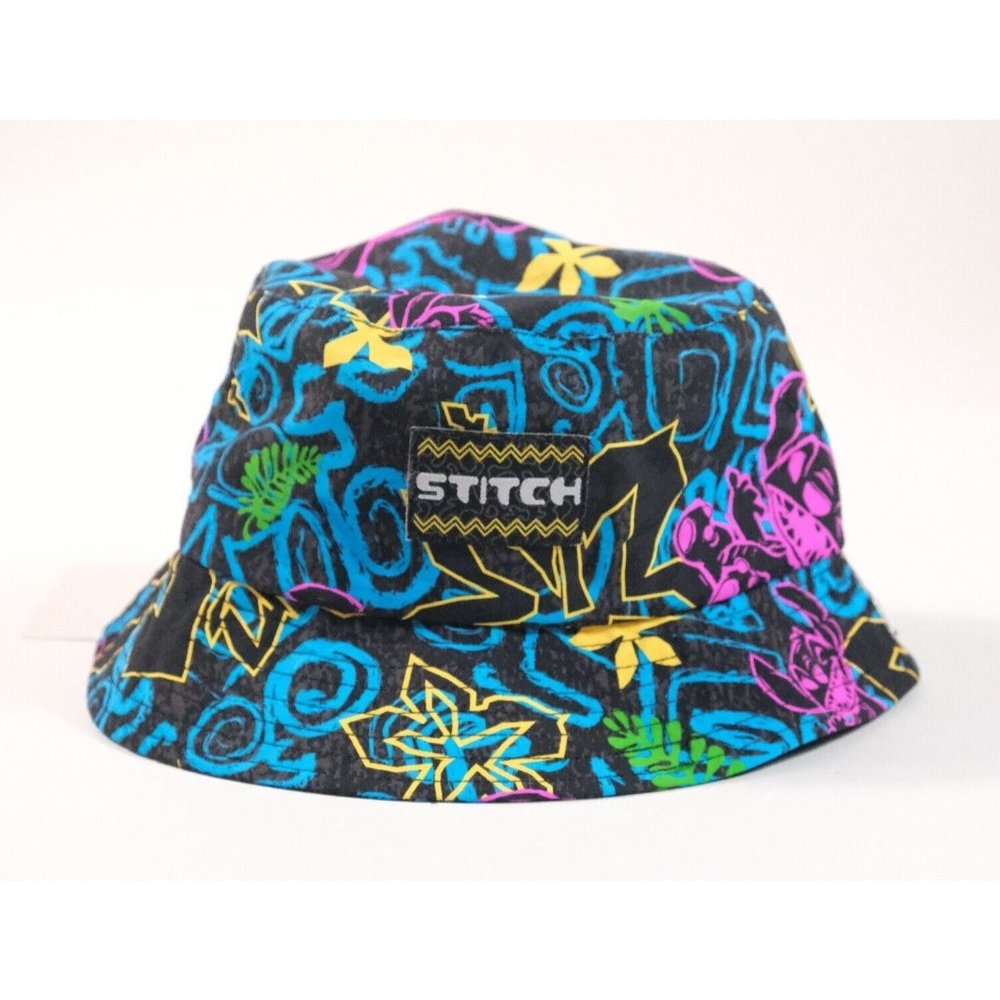 Disney Parks Neon Tropical Stitch Surf Bucket Hat 2023 NEW with Tags